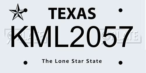 KML2057 Texas License Plate