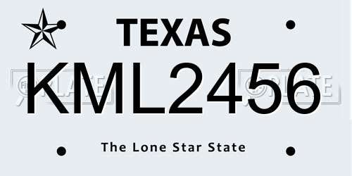 KML2456 Texas License Plate