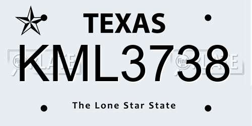 KML3738 Texas License Plate
