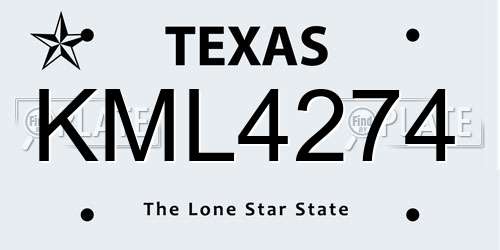 KML4274 Texas License Plate