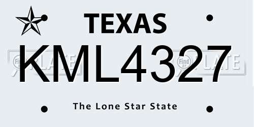 KML4327 Texas License Plate