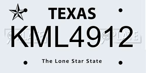 KML4912 Texas License Plate