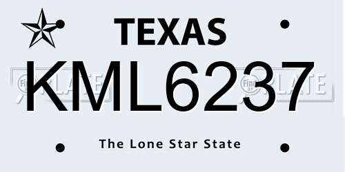 KML6237 Texas License Plate