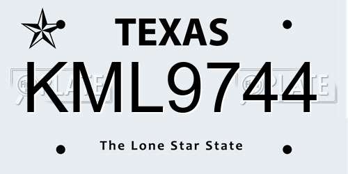 KML9744 Texas License Plate