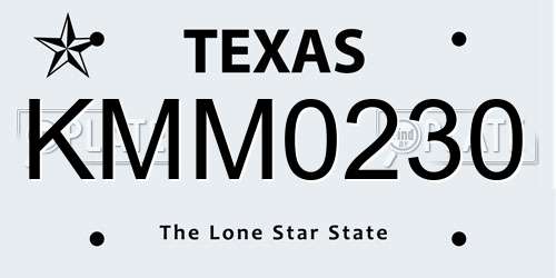 KMM0230 Texas License Plate