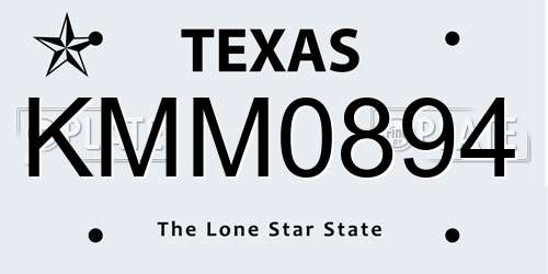 KMM0894 Texas License Plate