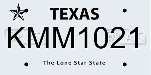 KMM1021 Texas License Plate