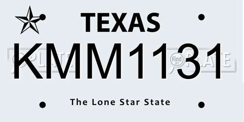 KMM1131 Texas License Plate