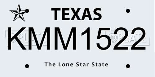 KMM1522 Texas License Plate