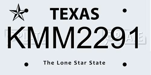 KMM2291 Texas License Plate