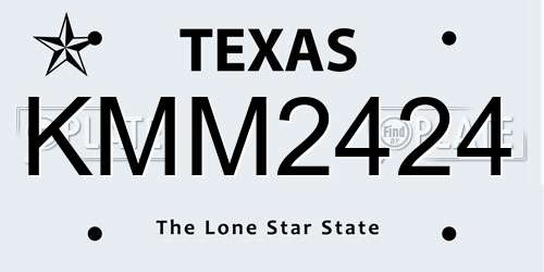 KMM2424 Texas License Plate