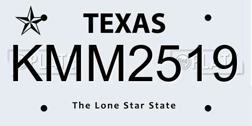 KMM2519 Texas License Plate