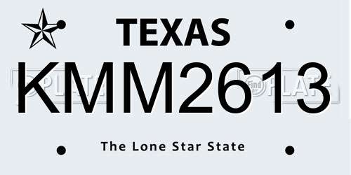 KMM2613 Texas License Plate