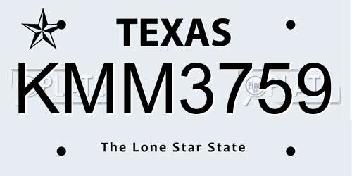 KMM3759 Texas License Plate
