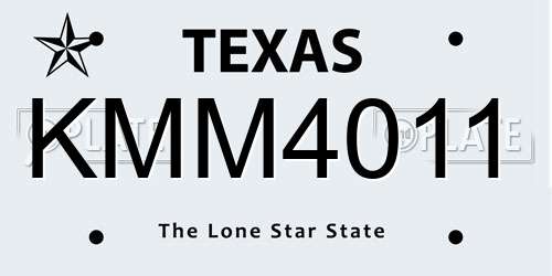 KMM4011 Texas License Plate