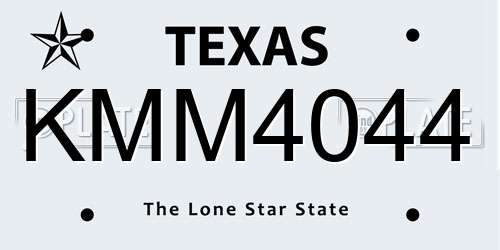 KMM4044 Texas License Plate
