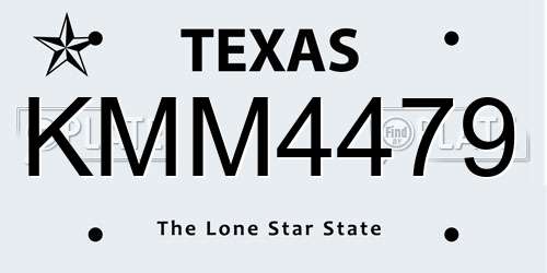 KMM4479 Texas License Plate