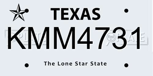 KMM4731 Texas License Plate