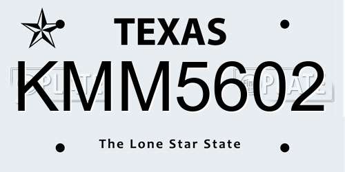 KMM5602 Texas License Plate