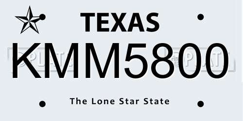 KMM5800 Texas License Plate