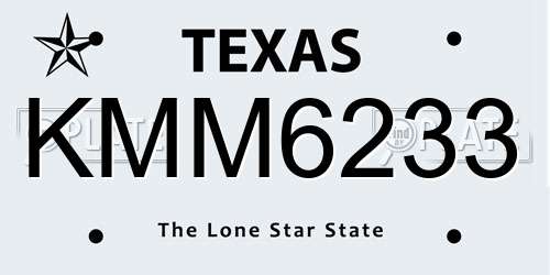 KMM6233 Texas License Plate