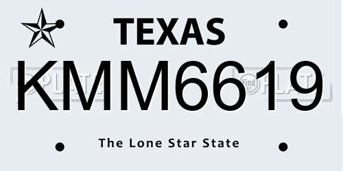 KMM6619 Texas License Plate