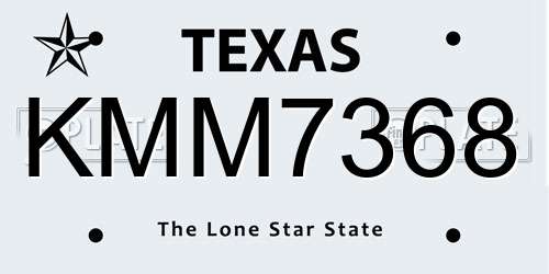 KMM7368 Texas License Plate