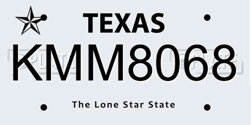 KMM8068 Texas License Plate