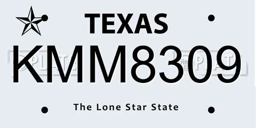 KMM8309 Texas License Plate