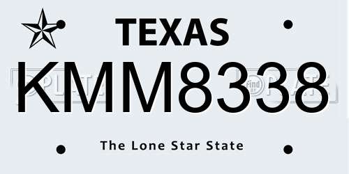 KMM8338 Texas License Plate