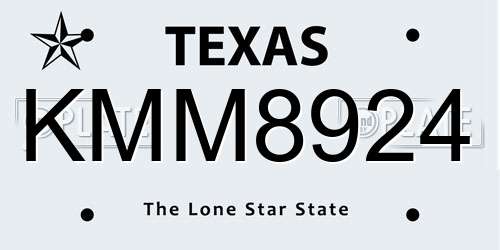 KMM8924 Texas License Plate