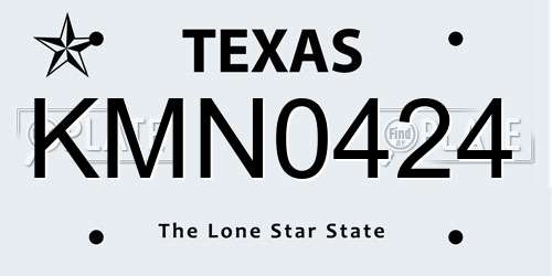 KMN0424 Texas License Plate