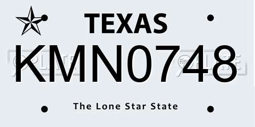 KMN0748 Texas License Plate