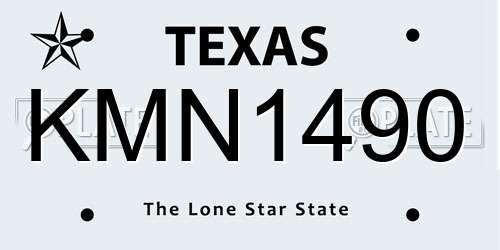 KMN1490 Texas License Plate