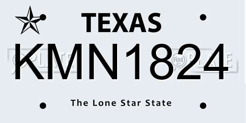 KMN1824 Texas License Plate