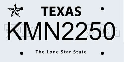 KMN2250 Texas License Plate