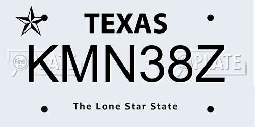 KMN38Z Texas License Plate