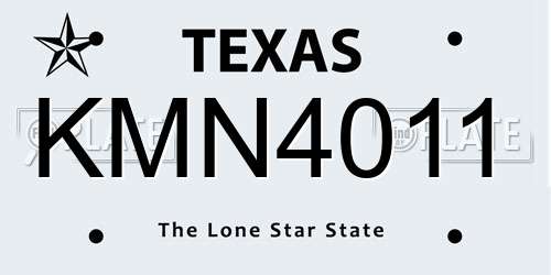 KMN4011 Texas License Plate