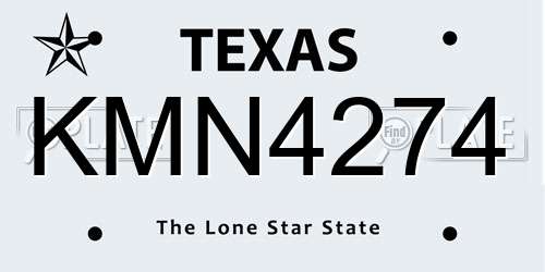 KMN4274 Texas License Plate