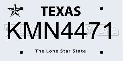 KMN4471 Texas License Plate