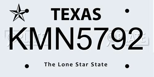 KMN5792 Texas License Plate