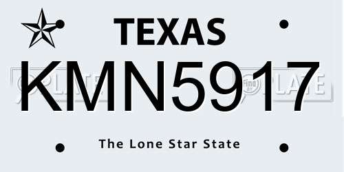 KMN5917 Texas License Plate