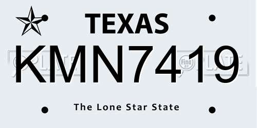KMN7419 Texas License Plate