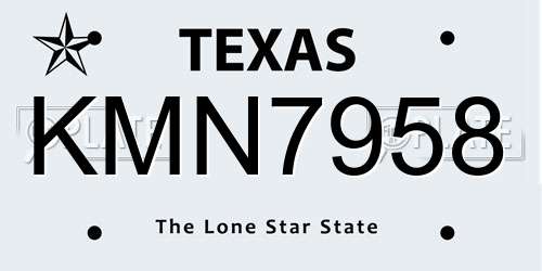 KMN7958 Texas License Plate