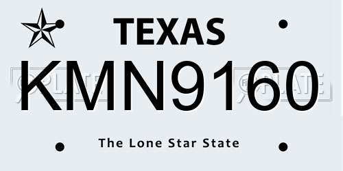 KMN9160 Texas License Plate