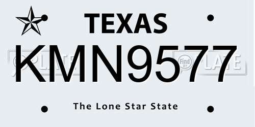 KMN9577 Texas License Plate