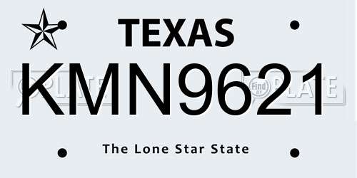 KMN9621 Texas License Plate