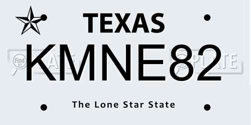 KMNE82 Texas License Plate