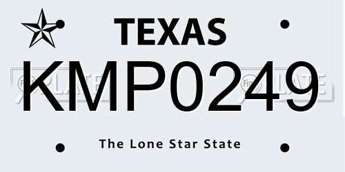 KMP0249 Texas License Plate