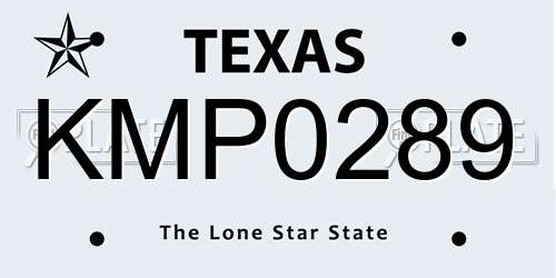KMP0289 Texas License Plate